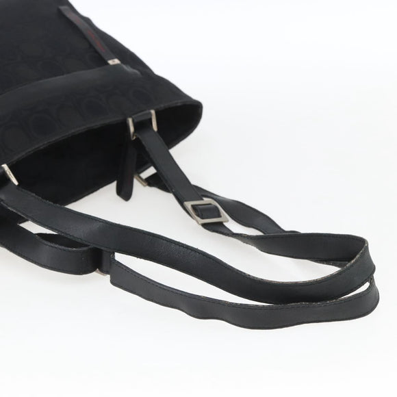 Salvatore Ferragamo Tote Bag Nylon Black Silver Auth SW2049