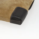 LOEWE Anagram Shoulder Bag Suede Beige Gold Auth SW2050-15