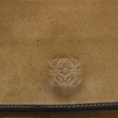 LOEWE Anagram Shoulder Bag Suede Beige Gold Auth SW2050-17