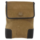 LOEWE Anagram Shoulder Bag Suede Beige Gold Auth SW2050-13
