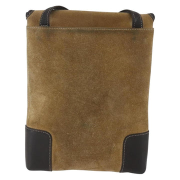 LOEWE Anagram Shoulder Bag Suede Beige Gold Auth SW2050 - 0