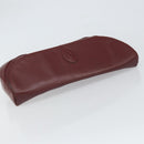 CARTIER Clutch Bag Leather Bordeaux Gold Auth SW2052-5