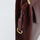 CARTIER Clutch Bag Leather Bordeaux Gold Auth SW2053-8