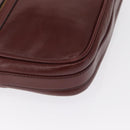 CARTIER Shoulder Bag Leather Bordeaux Gold Auth SW2054-9