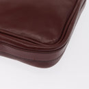 CARTIER Shoulder Bag Leather Bordeaux Gold Auth SW2054-15