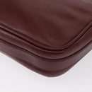 CARTIER Shoulder Bag Leather Bordeaux Gold Auth SW2054-16