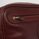 CARTIER Shoulder Bag Leather Bordeaux Gold Auth SW2054-17