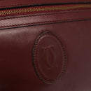 CARTIER Shoulder Bag Leather Bordeaux Gold Auth SW2054-18
