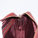 CARTIER Shoulder Bag Leather Bordeaux Gold Auth SW2054-20