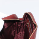 CARTIER Shoulder Bag Leather Bordeaux Gold Auth SW2054-21
