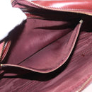 CARTIER Shoulder Bag Leather Bordeaux Gold Auth SW2054-12