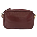 CARTIER Shoulder Bag Leather Bordeaux Gold Auth SW2054-2