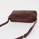 CARTIER Shoulder Bag Leather Bordeaux Gold Auth SW2054-6
