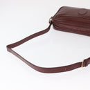 CARTIER Shoulder Bag Leather Bordeaux Gold Auth SW2054-7