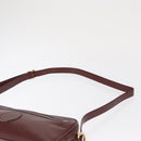 CARTIER Shoulder Bag Leather Bordeaux Gold Auth SW2054-8