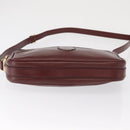 CARTIER Shoulder Bag Leather Bordeaux Gold Auth SW2054-5