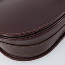 CARTIER Shoulder Bag Leather Bordeaux Gold Auth SW2055-14
