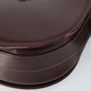 CARTIER Shoulder Bag Leather Bordeaux Gold Auth SW2055-15