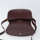CARTIER Shoulder Bag Leather Bordeaux Gold Auth SW2055-10