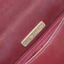 CARTIER Shoulder Bag Leather Bordeaux Gold Auth SW2055-11