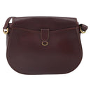 CARTIER Shoulder Bag Leather Bordeaux Gold Auth SW2055-2