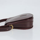 CARTIER Shoulder Bag Leather Bordeaux Gold Auth SW2055-4