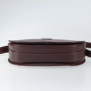 CARTIER Shoulder Bag Leather Bordeaux Gold Auth SW2055-5