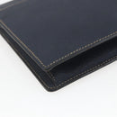 CELINE Clutch Bag Leather Navy Gold Auth SW2056-13