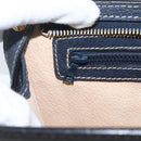 CELINE Clutch Bag Leather Navy Gold Auth SW2056-16
