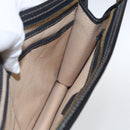 CELINE Clutch Bag Leather Navy Gold Auth SW2056-19