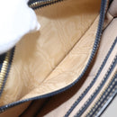 CELINE Clutch Bag Leather Navy Gold Auth SW2056-20
