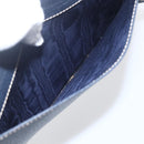 CELINE Clutch Bag Leather Navy Gold Auth SW2056-22