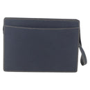 CELINE Clutch Bag Leather Navy Gold Auth SW2056-3