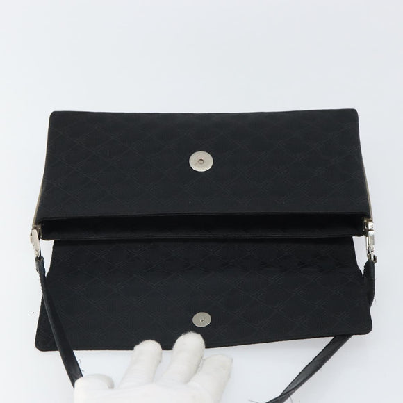 Salvatore Ferragamo Shoulder Bag Nylon Black Silver Auth SW2057