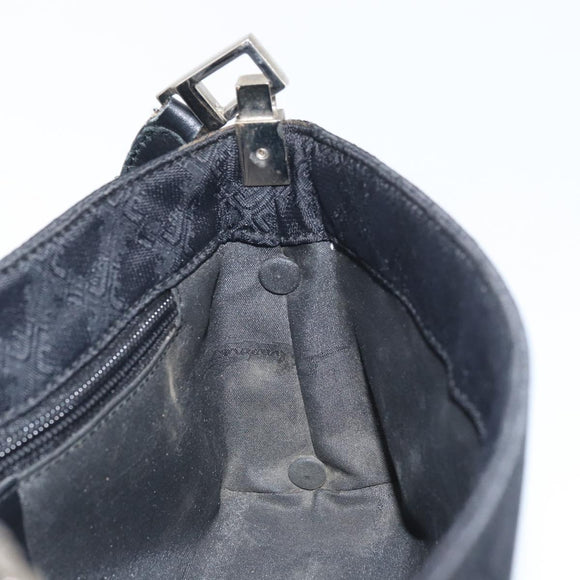 Salvatore Ferragamo Shoulder Bag Nylon Black Silver Auth SW2057
