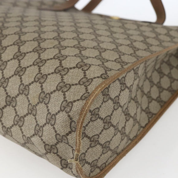 GUCCI GG Supreme Tote Bag PVC Beige Gold 40 02 998 Auth SW2059