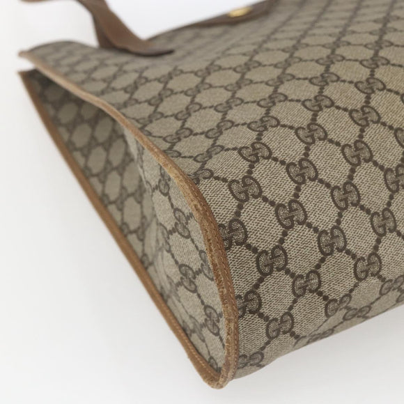 GUCCI GG Supreme Tote Bag PVC Beige Gold 40 02 998 Auth SW2059