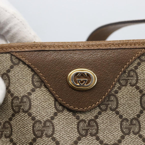 GUCCI GG Supreme Tote Bag PVC Beige Gold 40 02 998 Auth SW2059