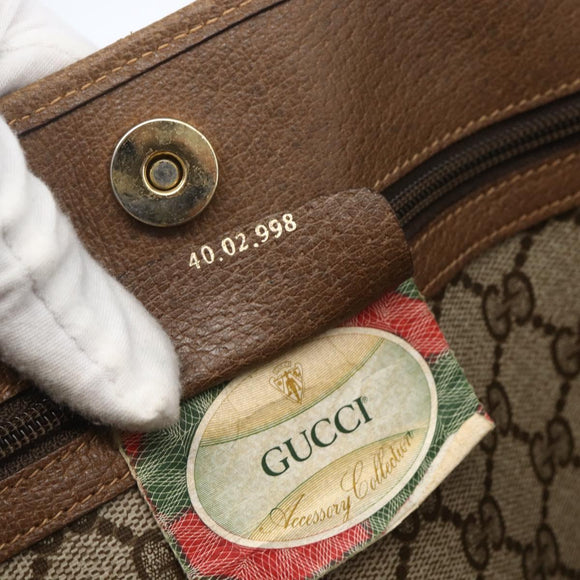 GUCCI GG Supreme Tote Bag PVC Beige Gold 40 02 998 Auth SW2059