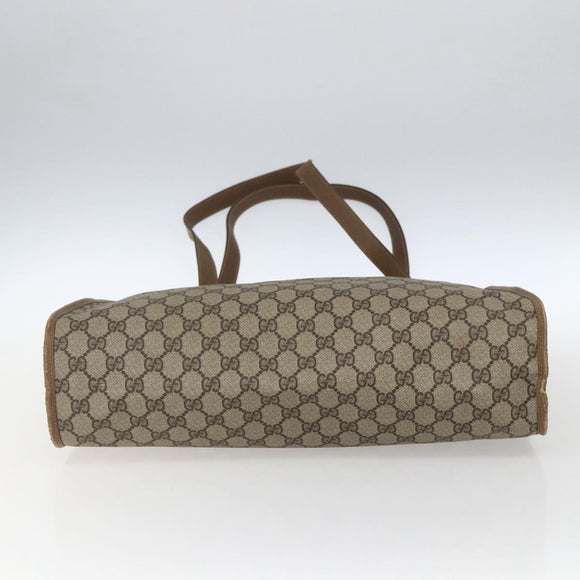 GUCCI GG Supreme Tote Bag PVC Beige Gold 40 02 998 Auth SW2059
