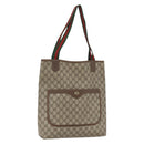 GUCCI GG Supreme Web Sherry Line Tote Bag PVC Beige 39 02 003 Auth SW2061-1