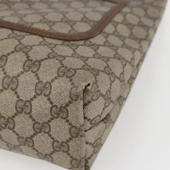 GUCCI GG Supreme Web Sherry Line Tote Bag PVC Beige 39 02 003 Auth SW2061