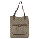 GUCCI GG Supreme Web Sherry Line Tote Bag PVC Beige 39 02 003 Auth SW2061-2