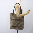 GUCCI GG Supreme Web Sherry Line Tote Bag PVC Beige 39 02 003 Auth SW2061-21