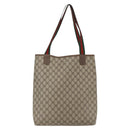 GUCCI GG Supreme Web Sherry Line Tote Bag PVC Beige 39 02 003 Auth SW2061-3