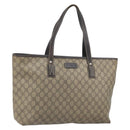 GUCCI GG Supreme Tote Bag PVC Beige 211137 Auth SW2062-1