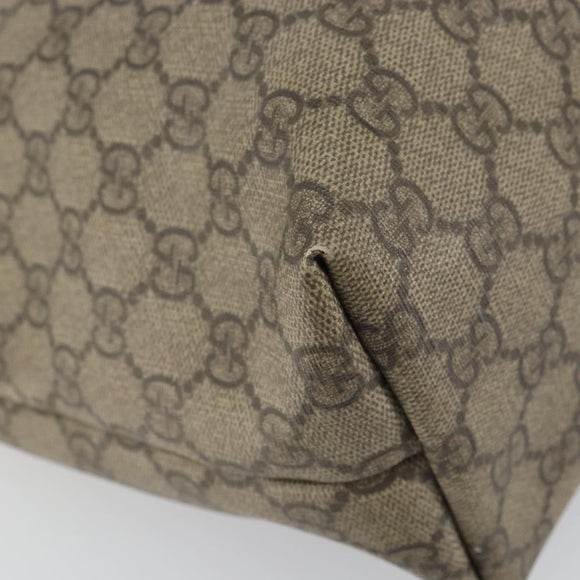 GUCCI GG Supreme Tote Bag PVC Beige 211137 Auth SW2062