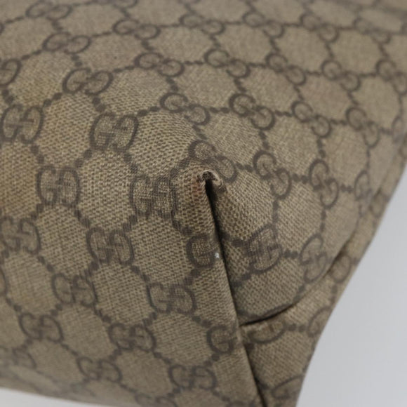 GUCCI GG Supreme Tote Bag PVC Beige 211137 Auth SW2062