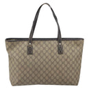 GUCCI GG Supreme Tote Bag PVC Beige 211137 Auth SW2062-2