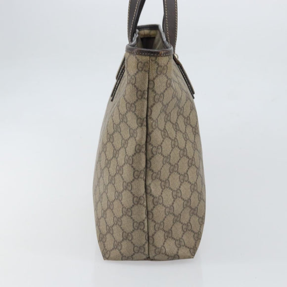 GUCCI GG Supreme Tote Bag PVC Beige 211137 Auth SW2062